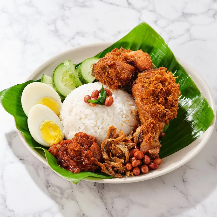 NASI LEMAK AYAM GORENG BERREMPAH